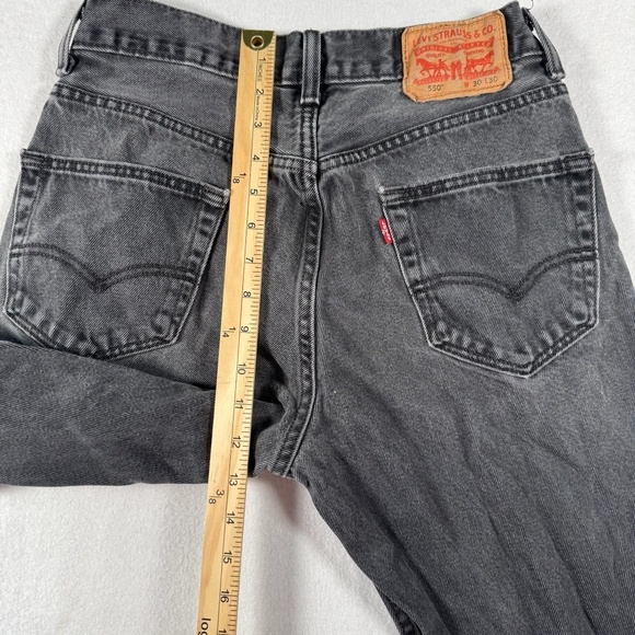 Levis Jeans Womens 30x30 Black 550 Straight Leg Mid Rise - Picture 10 of 13